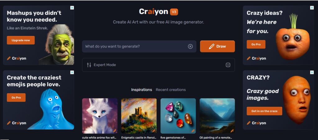 Craiyon AI image generator